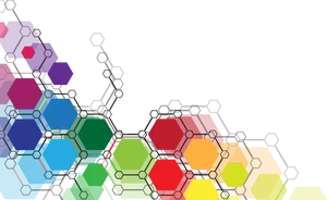 Abstract Colorful Hexagonal Pattern PNG Image