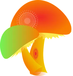 Abstract Colorful Mushroom Illustration PNG Image