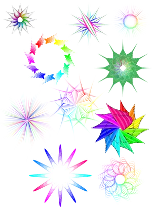 Abstract Colorful Starburst Patterns PNG Image