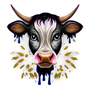 Abstract Cow Face Art Png Cjt37 PNG Image