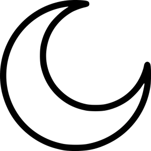 Abstract Crescent Moon Outline PNG Image