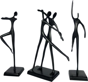 Abstract Dancer Sculptures Set PNG Image