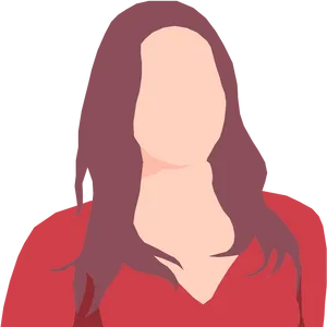 Abstract Female Avatar Red Top PNG Image