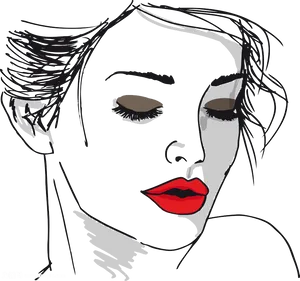 Abstract Female Face Art PNG Image