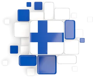 Abstract Finnish Flag Design PNG Image