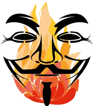 Abstract Fire Mask Graphic PNG Image