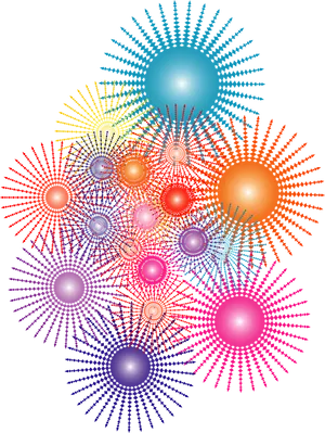 Abstract Fireworks Display PNG Image