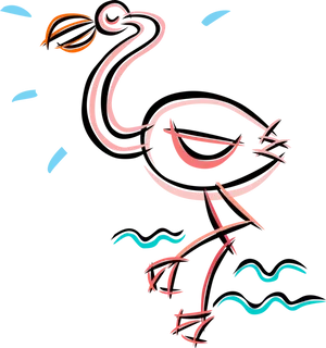 Abstract Flamingo Artwork PNG Image