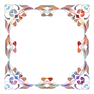 Abstract Floral Frame Design PNG Image