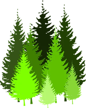 Abstract Forest Glowing Gradient PNG Image