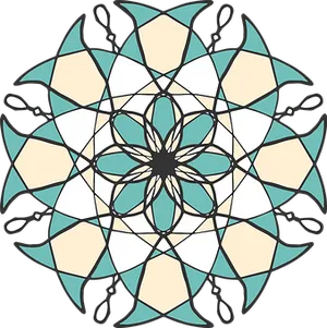 Abstract Geometric Floral Pattern PNG Image
