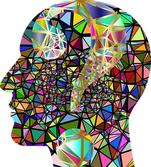 Abstract Geometric Head Profile PNG Image