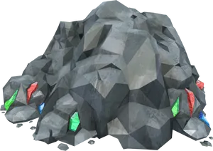 Abstract Geometric Rock Formation PNG Image