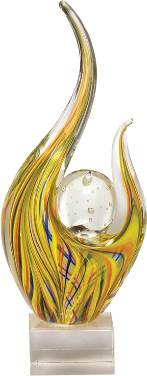 Abstract Glass Art Trophy PNG Image