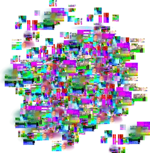 Abstract Glitch Artwork Composition PNG Image