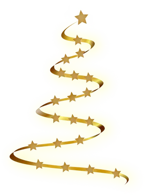 Abstract Golden Christmas Tree Design PNG Image