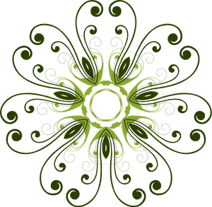 Abstract Green Floral Design PNG Image