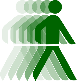 Abstract Green Person Icon PNG Image