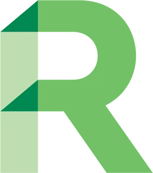 Abstract Green R Letter Design PNG Image