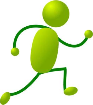 Abstract Green Running Figure PNG Image