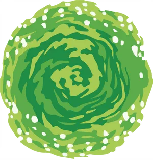 Abstract Green Swirl Pattern PNG Image