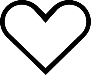 Abstract Heart Outline Blackand White PNG Image