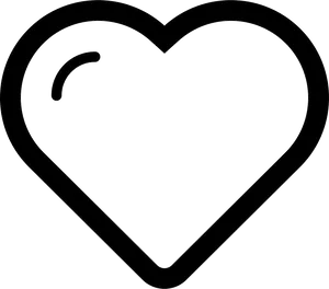 Abstract Heart Outline Blackand White PNG Image