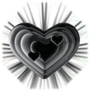 Abstract Heart Shapes Blackand White PNG Image