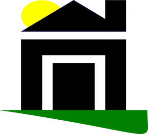 Abstract Home Under Moonlight PNG Image