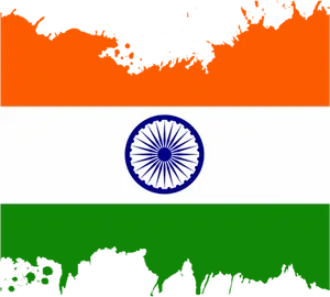 Abstract Indian Flag Ink Splatter PNG Image