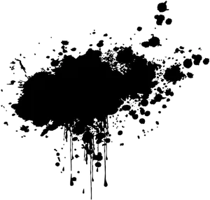 Abstract Ink Splashon Black Background PNG Image