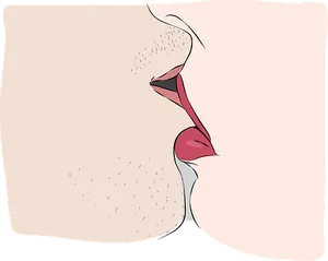 Abstract Kiss Illustration PNG Image