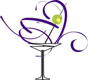 Abstract Martini Glass Art PNG Image