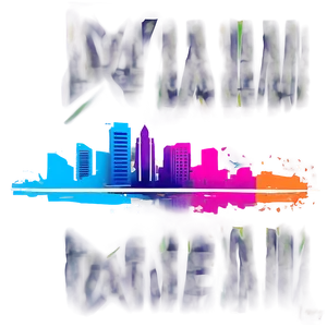 Abstract Miami Skyline Art Png 4 PNG Image