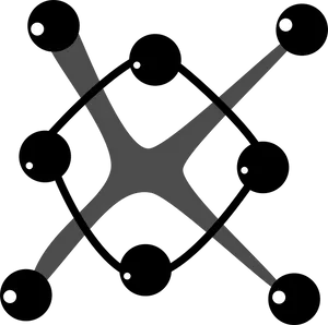 Abstract Molecule Structure Graphic PNG Image