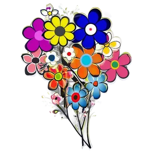 Abstract Murakami Flower Image Png Voo PNG Image