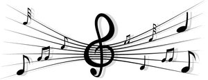 Abstract Musical Notes Design PNG Image