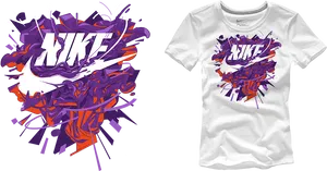 Abstract Nike Tshirt Design PNG Image