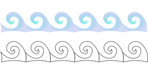 Abstract Ocean Waves Art PNG Image