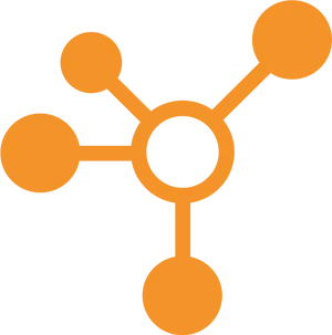 Abstract Orange Network Icon PNG Image