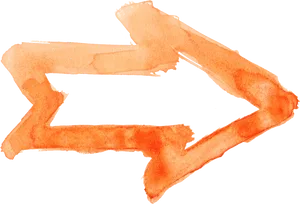 Abstract Orange Watercolor Arrow PNG Image