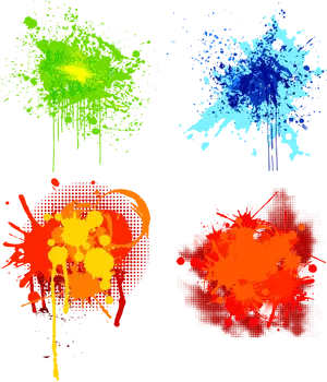 Abstract Paint Splatter Effects PNG Image