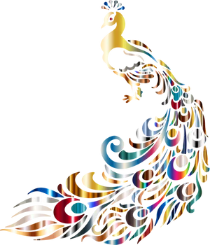 Abstract Peacock Artwork PNG Image