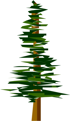 Abstract Pine Tree Vector Art PNG Image