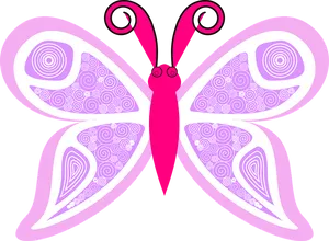 Abstract Pink Butterfly Graphic PNG Image