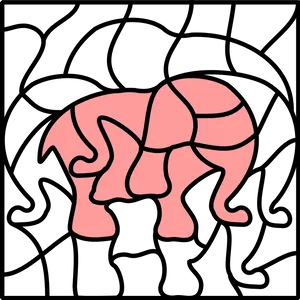 Abstract Pink Elephant Illusion PNG Image