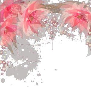 Abstract Pink Flowers Artwork PNG Image