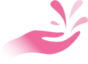 Abstract Pink Hand Splash PNG Image