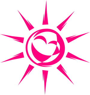 Abstract Pink Sun Design PNG Image