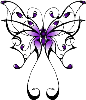 Abstract Purple Butterfly Art PNG Image